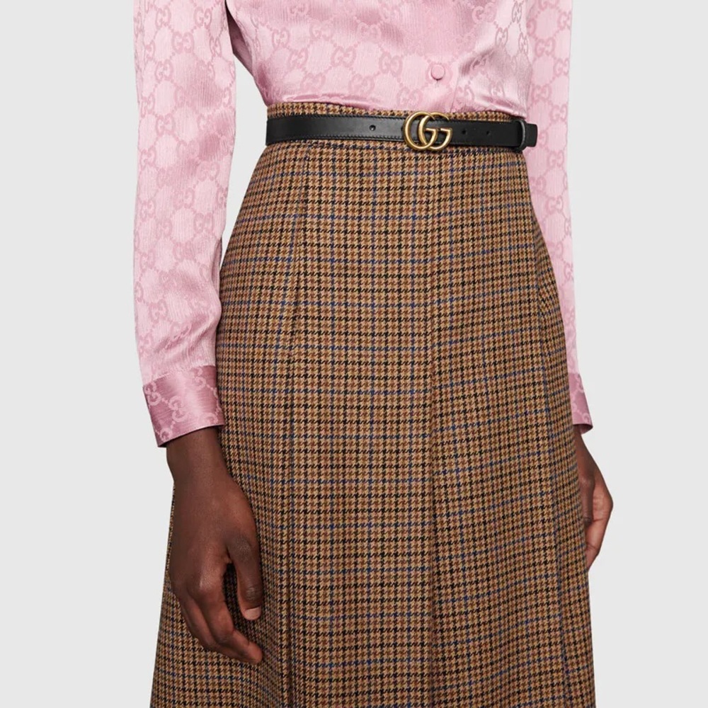 Gucci double G thin belt